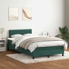 Cama box spring con colchón terciopelo verde oscuro 120x210 cm