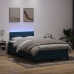 Cama box spring con colchón terciopelo azul oscuro 120x210 cm