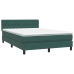 Cama box spring con colchón terciopelo verde oscuro 140x210 cm