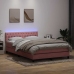 Cama box spring con colchón terciopelo rosa 140x210 cm