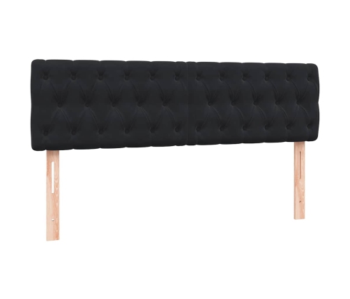 Cama box spring con colchón terciopelo negro 160x210 cm