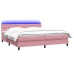 Cama box spring con colchón terciopelo rosa 200x210 cm