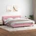 Cama box spring con colchón terciopelo rosa 200x210 cm