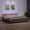 Cama box spring con colchón terciopelo rosa 200x210 cm