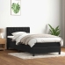 Cama box spring con colchón cuero sintético negro 80x220 cm