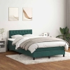 Cama box spring con colchón terciopelo verde oscuro 120x220 cm