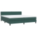 Cama box spring con colchón terciopelo verde oscuro 180x220 cm