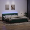 Cama box spring con colchón terciopelo verde oscuro 180x220 cm