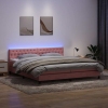 Cama box spring con colchón terciopelo rosa 180x220 cm