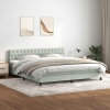 Cama box spring con colchón terciopelo gris oscuro 200x220 cm