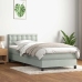 Cama box spring con colchón terciopelo gris claro 90x210 cm