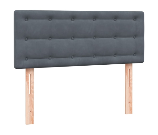 Cama box spring con colchón terciopelo gris oscuro 120x210 cm