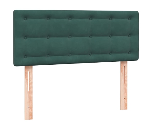 Cama box spring con colchón terciopelo verde oscuro 120x210 cm