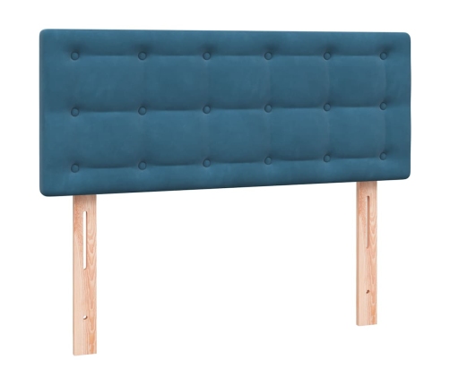 Cama box spring con colchón terciopelo azul oscuro 120x210 cm