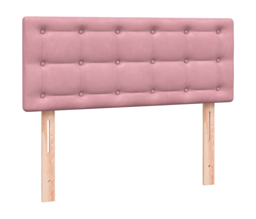 Cama box spring con colchón terciopelo rosa 120x210 cm