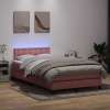 Cama box spring con colchón terciopelo rosa 120x210 cm