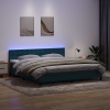 Cama box spring con colchón terciopelo azul oscuro 180x210 cm