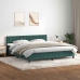 Cama box spring con colchón terciopelo verde oscuro 200x210 cm