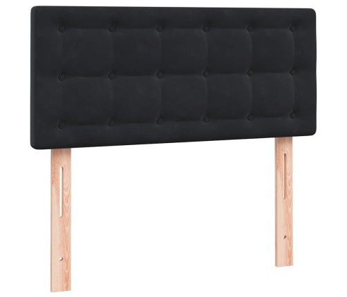 Cama box spring con colchón cuero sintético negro 80x220 cm