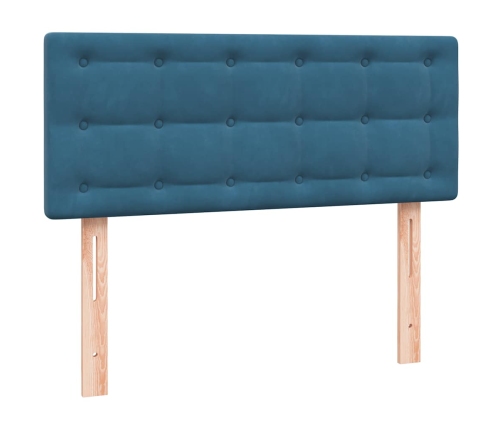 Cama box spring con colchón terciopelo azul oscuro 120x220 cm