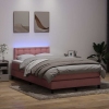 Cama box spring con colchón terciopelo rosa 120x220 cm