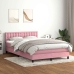 Cama box spring con colchón terciopelo rosa 140x220 cm