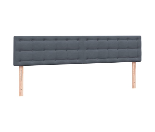 Cama box spring con colchón terciopelo gris oscuro 180x220 cm