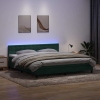 Cama box spring con colchón terciopelo verde oscuro 180x220 cm