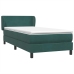 Cama box spring con colchón terciopelo verde oscuro 80x210 cm