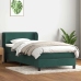 Cama box spring con colchón terciopelo verde oscuro 80x210 cm