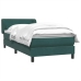 Cama box spring con colchón terciopelo verde oscuro 80x210 cm