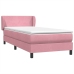 Cama box spring con colchón terciopelo rosa 80x210 cm