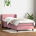 Cama box spring con colchón terciopelo rosa 80x210 cm