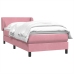 Cama box spring con colchón terciopelo rosa 80x210 cm