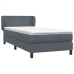 Cama box spring con colchón terciopelo gris oscuro 90x210 cm