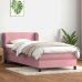 Cama box spring con colchón terciopelo rosa 90x210 cm