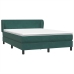 Cama box spring con colchón terciopelo verde oscuro 140x210 cm