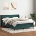 Cama box spring con colchón terciopelo verde oscuro 140x210 cm