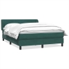 Cama box spring con colchón terciopelo verde oscuro 140x210 cm