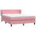 Cama box spring con colchón terciopelo rosa 140x210 cm