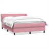 Cama box spring con colchón terciopelo rosa 140x210 cm