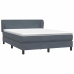 Cama box spring con colchón terciopelo gris oscuro 160x210 cm