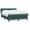 Cama box spring con colchón terciopelo verde oscuro 160x210 cm