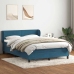 Cama box spring con colchón terciopelo azul oscuro 160x210 cm