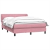 Cama box spring con colchón terciopelo rosa 160x210 cm