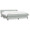 Cama box spring con colchones terciopelo gris claro 180x210 cm