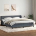 Cama box spring con colchones terciopelo gris oscuro 180x210 cm