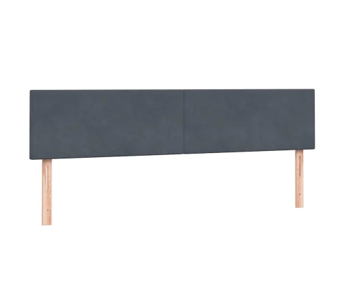 Cama box spring con colchones terciopelo gris oscuro 180x210 cm