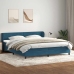 Cama box spring con colchones terciopelo azul oscuro 180x210 cm