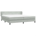 Cama box spring con colchones terciopelo gris claro 200x210 cm